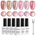 Conjunto de esmaltes RARJSM Nude Glitter Cat Eye 6 unidades de 7,5 ml com ímã