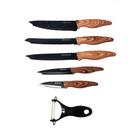 Conjunto de faca cozinha europeia aço inoxidável lâmina preta 6 peças conjunto chef conjunto especial
