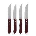 Conjunto de facas carne restaurante para churrasco Inox Jumbo 4 Peças