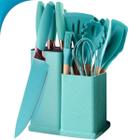 Conjunto de Facas e Utensílios 19 Peças Cozinha Madeira Oficial