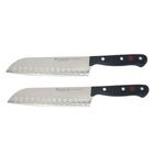 Conjunto de facas Wusthof Gourmet 7 Hollow Edge Santoku Black x2