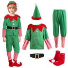 Conjunto de fantasias Poeveness Elf B-110 para crianças com camisa, calça e chapéu