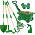 Conjunto de ferramentas de jardinagem Duckura Kids com carrinho de mão, 7 peças de 3 a 8 anos