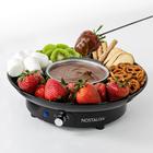 Conjunto de festa de fondue elétrico Nostalgia de 10 onças para chocolate preto