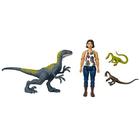 Conjunto de Figuras de Ação Jurassic World, Humanos e Dinossauros, Presente 4+ Anos