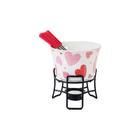 Conjunto De Fondue 7 Peças Corações Cerâmica Brinox