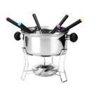 Conjunto De Fondue Clássico Em Inox Com Preto 410 Ml Com 10 Peças