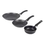 Conjunto De Frigideiras 3 Peças Antiaderente Techflon Nacional Stone