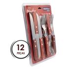 Conjunto De Garfo E Faca Inox 12 Peças - Wooden - Fratelli