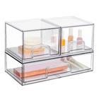 Conjunto de gavetas de armazenamento Vtopmart Stackable Clear Plastic x3