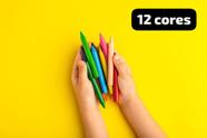 Conjunto de Giz de cera 12 cores escolar papelaria criativa