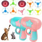 Conjunto de helicóptero Cat Toy CRIVERY com disco voador, 2, rosa e azul