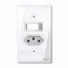 Conjunto de Interruptor 1 Tecla Simples Com 1 Tomada 2p+t 10a Homelink Branco Fc