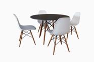 Conjunto De Jantar Eames Wood - Redonda - Tampo 90cm