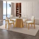 Conjunto de Jantar Mesa Áustria 120cm X 80cm Tampo Mdf/vidro com 4 Cadeiras Mônaco Yescasa