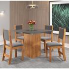 Conjunto de Jantar Mesa Quadrada Liric com 4 Cadeiras Sol