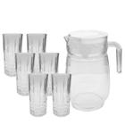Conjunto De Jarra 1,4L Com 6 Copo Simetria 350ml de Vidro Para Água Suco