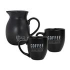 Conjunto De Jarra 1L Para Leite Café Com 2 Canecas De Porcelana 300ml