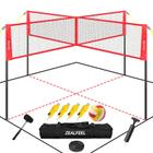 Conjunto de jogos de voleibol de 4 quadrados ZEALFEEL 4-Way com voleibol