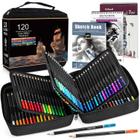 Conjunto De Lápis De Cor Com 120 Pacotes, Com Estojo Portátil, Núcleo Macio, Livro De Colorir De 3