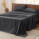 Conjunto de lençóis Bedsure Flannel 100% algodão Queen Size cinza preto