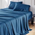 Conjunto de lençóis Bedsure King Size Cooling Rayon Bamboo Peacock Blue