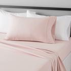 Conjunto de lençóis de cama Amazon Basics Microfiber Twin Blush Pink