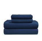 Conjunto de lençóis de flanela LANE LINEN 100% algodão king size azul