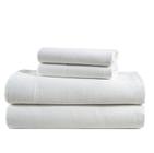 Conjunto de lençóis de flanela LANE LINEN 100% algodão queen size branco