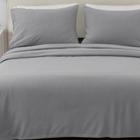 Conjunto de lençóis Great Bay Home Micro Fleece King Grey 4 peças