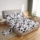 Conjunto de lençóis Mengersi Cow Black White Polyester Queen