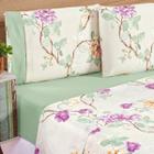 Conjunto De Lencol Casal King Size Naturale Floral 04 Peças 200 Fios - De Luca Enxovais