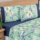 Conjunto De Lencol Casal King Size Naturale Floral 04 Peças 200 Fios