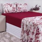 Conjunto De Lençol Plush Estampado Elegância Queen 4 Peças