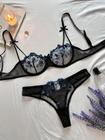 Conjunto de Lingerie Bordada Floral - 2 Peças - Sexy e Romântica