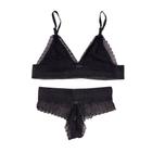 Conjunto de Lingerie Calcinha Renda e Sutiã Sem Bojo Elegante e Confortável