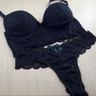 Conjunto de lingerie com bojo rendado sensual - Conjunto Maya