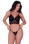 Conjunto de Lingerie Cropped sem Bojo com Arco Renda Bicolor - CONJUNTO ZOE