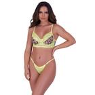 Conjunto de Lingerie sem Bojo e Renda Onça e Vaquinha Animal Print Duda