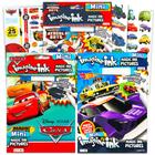 Conjunto de livros para colorir Disney Cars and Hot Wheels com canetas de tinta