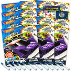 Conjunto de livros para colorir Hot Wheels Imagine Ink, pacote com 12 unidades infantis