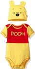 Conjunto de macacão Disney masculino Ursinho Pooh com boné, amarelo, 6/9M