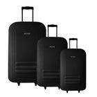 Conjunto de Malas de Viagem Best M20 Soft Cadeado Integrado Rodas Duplas 3pcs P/m/g Preto