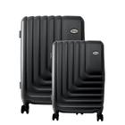 Conjunto de Malas de Viagem Expansível em ABS IKA Flex, Cadeado TSA Rodas Duplas 2Pcs P/M Preto