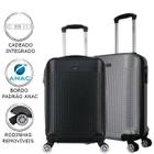 Conjunto de Malas de Viagem Para Bordo - Cadeado Acoplado Rodas 360 - P/P