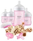 Conjunto de mamadeiras AVENT Natural Response Pink com Snuggle