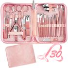 Conjunto de manicure RedFlow 30 em 1 cortador de unhas com estojo de couro