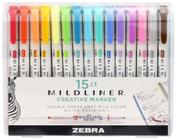 Conjunto de marcadores Zebra Pen Mildliner Double End, pacote com 15