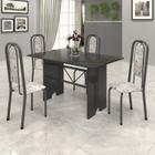 Conjunto de Mesa 120x75cm Tampo Ardósia com 4 Cadeiras Lavínea