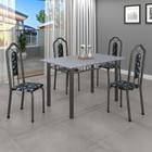 Conjunto de Mesa 120x75cm Tampo Granito com 4 Cadeiras Bianca Soma Móveis